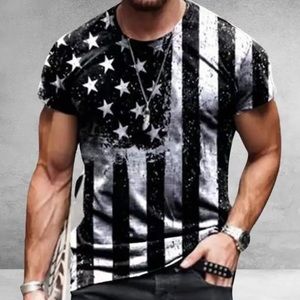 🇺🇸Men’s Patriotic Black & White American Flag Cool Polyester T-shirt!